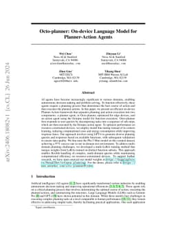 Octo-planner: On-device Language Model for Planner-Action Agents