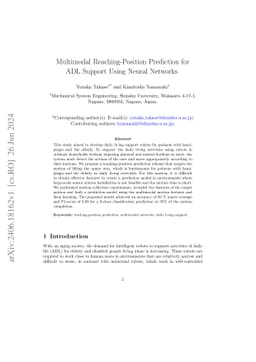 Multimodal Reaching-Position Prediction for ADL Support Using Neural
  Networks