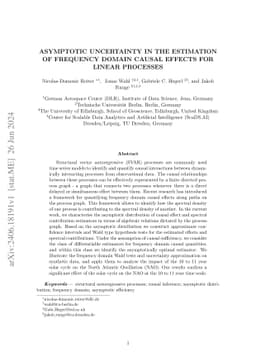 Asymptotic Uncertainty in the Estimation of Frequency Domain Causal
  Effects for Linear Processes