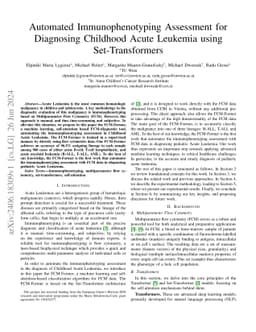 Automated Immunophenotyping Assessment for Diagnosing Childhood Acute
  Leukemia using Set-Transformers