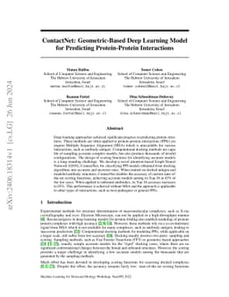 ContactNet: Geometric-Based Deep Learning Model for Predicting
  Protein-Protein Interactions