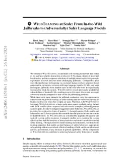 WildTeaming at Scale: From In-the-Wild Jailbreaks to (Adversarially)
  Safer Language Models