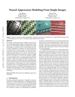 Neural Appearance Modeling From Single Images