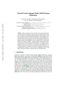 Towards Large Language Model Aided Program Refinement