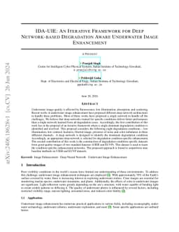 IDA-UIE: An Iterative Framework for Deep Network-based Degradation Aware
  Underwater Image Enhancement