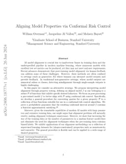 Aligning Model Properties via Conformal Risk Control