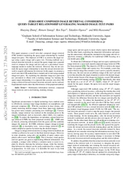 Zero-shot Composed Image Retrieval Considering Query-target Relationship
  Leveraging Masked Image-text Pairs