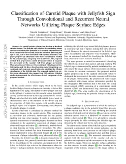 Classification of Carotid Plaque with Jellyfish Sign Through
  Convolutional and Recurrent Neural Networks Utilizing Plaque Surface Edges