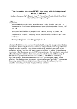 Advancing operational PM2.5 forecasting with dual deep neural networks
  (D-DNet)