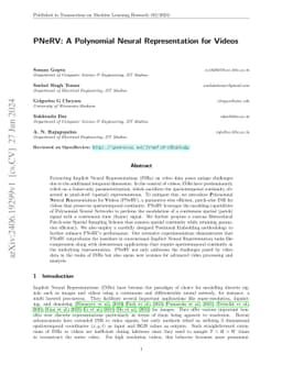 PNeRV: A Polynomial Neural Representation for Videos