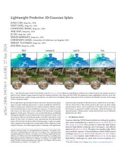 Lightweight Predictive 3D Gaussian Splats