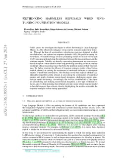 Rethinking harmless refusals when fine-tuning foundation models