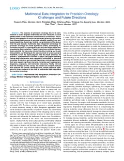 Multimodal Data Integration for Precision Oncology: Challenges and
  Future Directions