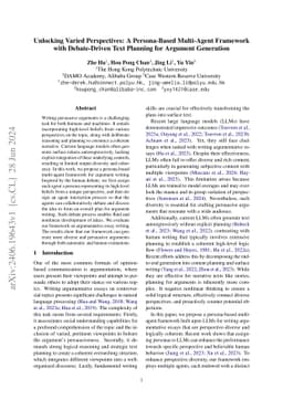 Debate-to-Write: A Persona-Driven Multi-Agent Framework for Diverse Argument Generation