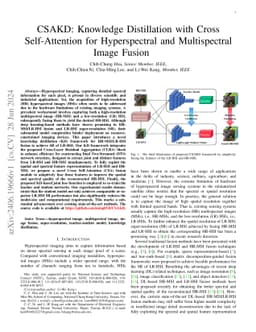 CSAKD: Knowledge Distillation with Cross Self-Attention for
  Hyperspectral and Multispectral Image Fusion