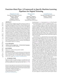 Function+Data Flow: A Framework to Specify Machine Learning Pipelines
  for Digital Twinning