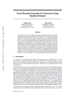 Exact Bayesian Gaussian Cox Processes Using Random Integral