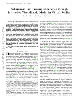 Voluminous Fur Stroking Experience through Interactive Visuo-Haptic
  Model in Virtual Reality