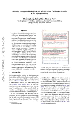 Learning Interpretable Legal Case Retrieval via Knowledge-Guided Case
  Reformulation
