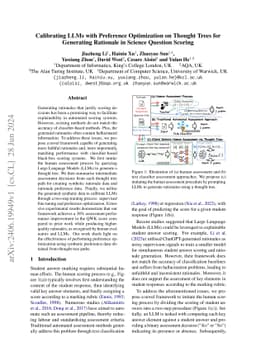 Calibrating LLMs with Preference Optimization on Thought Trees for
  Generating Rationale in Science Question Scoring
