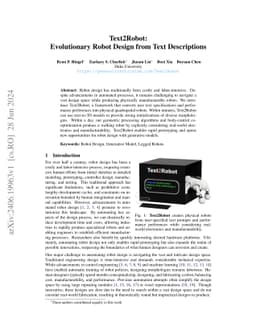 Text2Robot: Evolutionary Robot Design from Text Descriptions