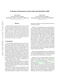Evaluation of autonomous systems under data distribution shifts