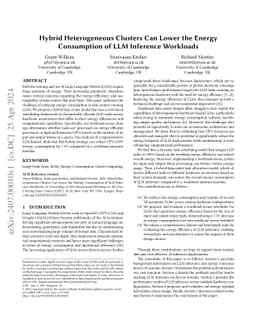 Hybrid Heterogeneous Clusters Can Lower the Energy Consumption of LLM
  Inference Workloads