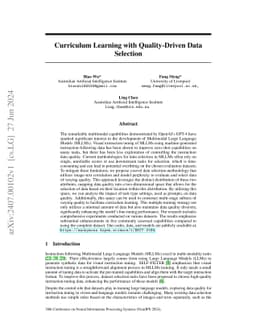 Curriculum Learning with Quality-Driven Data Selection