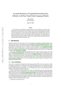 Accurate Prediction of Ligand-Protein Interaction Affinities with
  Fine-Tuned Small Language Models