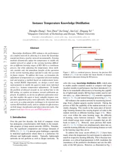 Instance Temperature Knowledge Distillation