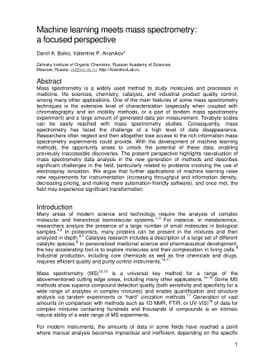 Machine learning meets mass spectrometry: a focused perspective