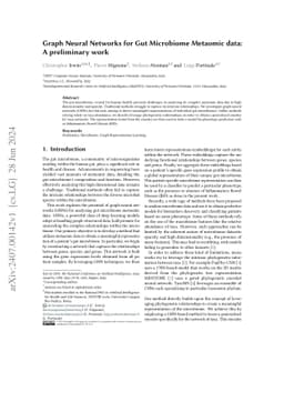 Graph Neural Networks for Gut Microbiome Metaomic data: A preliminary
  work