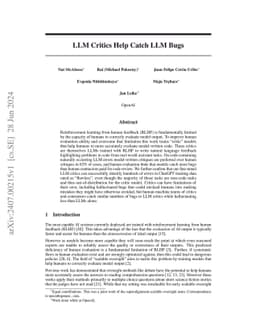 LLM Critics Help Catch LLM Bugs