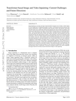 Transformer-based Image and Video Inpainting: Current Challenges and
  Future Directions