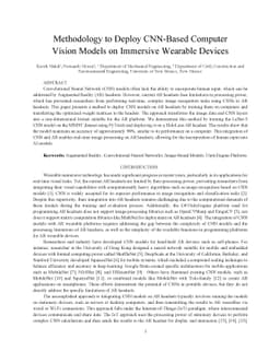 Methodology to Deploy CNN-Based Computer Vision Models on Immersive
  Wearable Devices