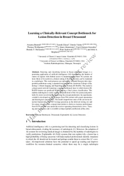 Learning a Clinically-Relevant Concept Bottleneck for Lesion Detection
  in Breast Ultrasound