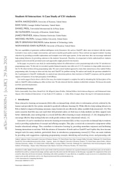 Student-AI Interaction: A Case Study of CS1 students