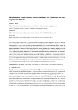 LLM-Generated Natural Language Meets Scaling Laws: New Explorations and
  Data Augmentation Methods