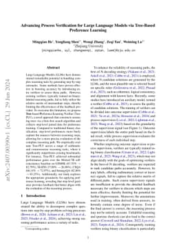 Advancing Process Verification for Large Language Models via Tree-Based
  Preference Learning