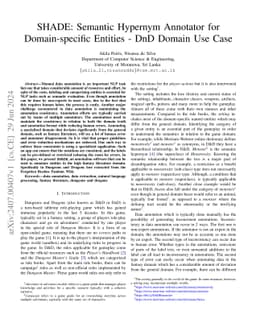 SHADE: Semantic Hypernym Annotator for Domain-specific Entities -- DnD
  Domain Use Case
