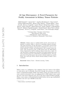 AI Age Discrepancy: A Novel Parameter for Frailty Assessment in Kidney
  Tumor Patients
