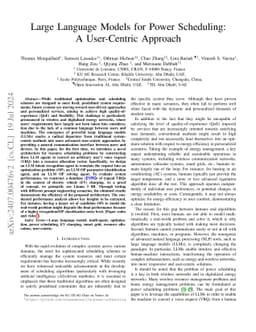 Large Language Models for Power Scheduling: A User-Centric Approach