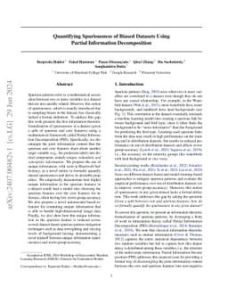Quantifying Spuriousness of Biased Datasets Using Partial Information
  Decomposition