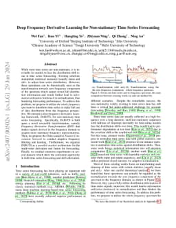 Deep Frequency Derivative Learning for Non-stationary Time Series
  Forecasting