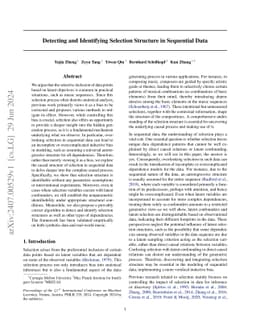 Detecting and Identifying Selection Structure in Sequential Data