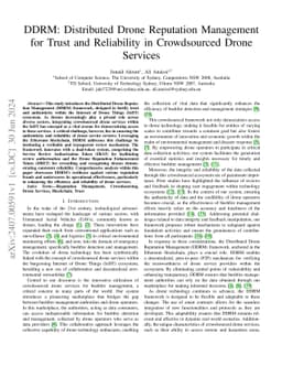 DDRM: Distributed Drone Reputation Management for Trust and Reliability
  in Crowdsourced Drone Services