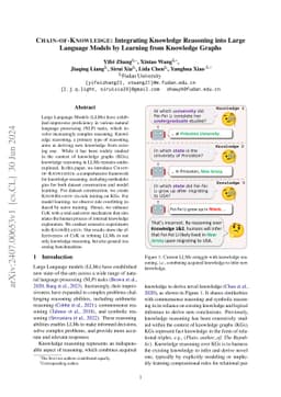 Chain-of-Knowledge: Integrating Knowledge Reasoning into Large Language
  Models by Learning from Knowledge Graphs