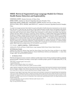 HRDE: Retrieval-Augmented Large Language Models for Chinese Health Rumor
  Detection and Explainability