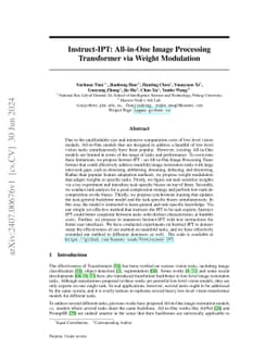 Instruct-IPT: All-in-One Image Processing Transformer via Weight
  Modulation