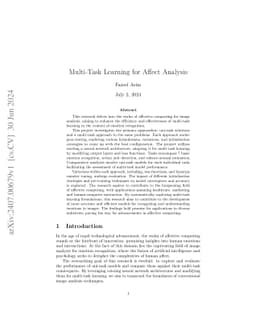 Multi-Task Learning for Affect Analysis
